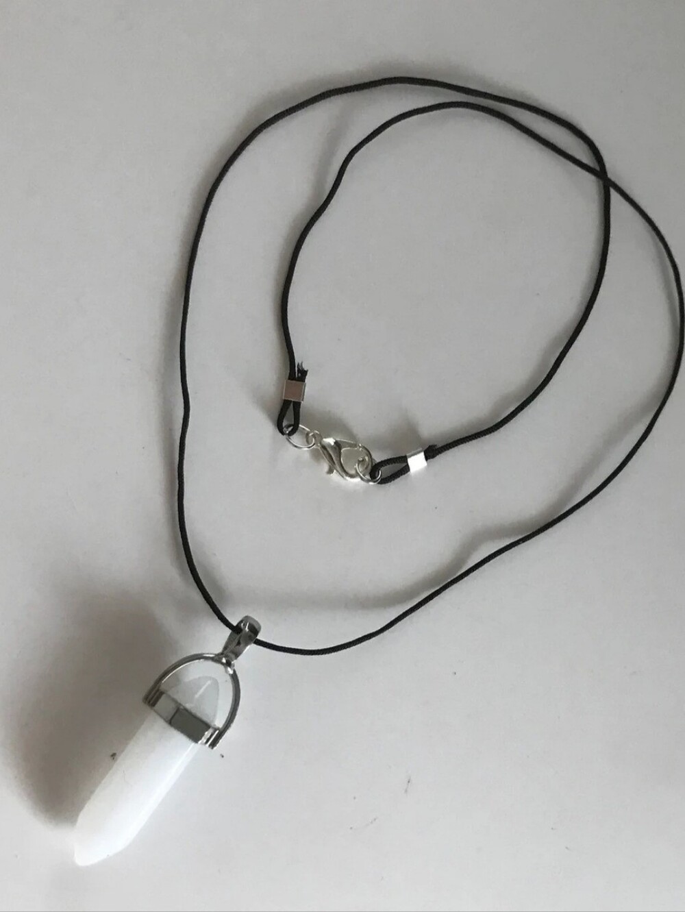 NEW White Jade Pendant Necklace On Cord - Healing Good Luck, Stability, Perspect